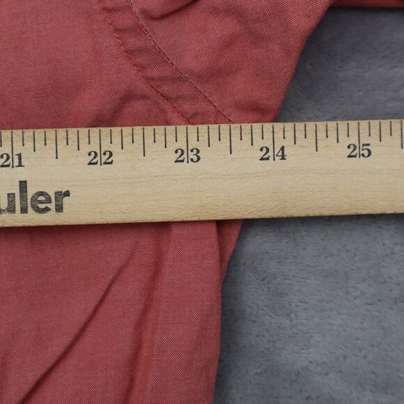 Eddie Bauer Shirt Mens L Red Relaxed Fit Short Sleeve Button Up Casual - Picture 5 of 16